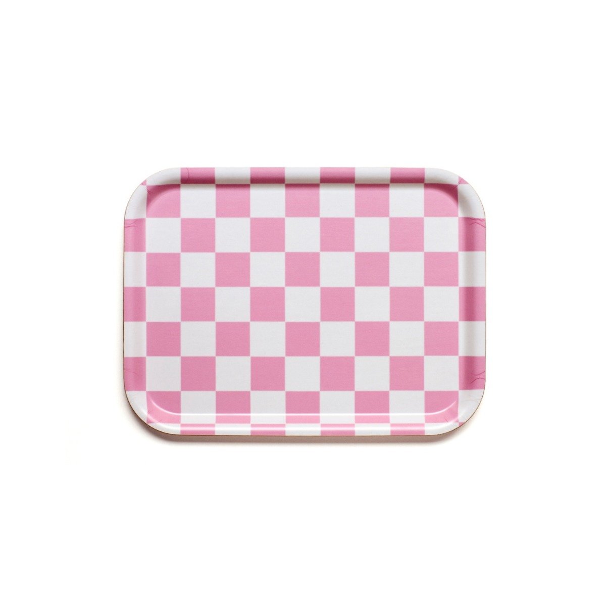 Blu kat Bricka Checker 27×20 cm Rasberry/Cream