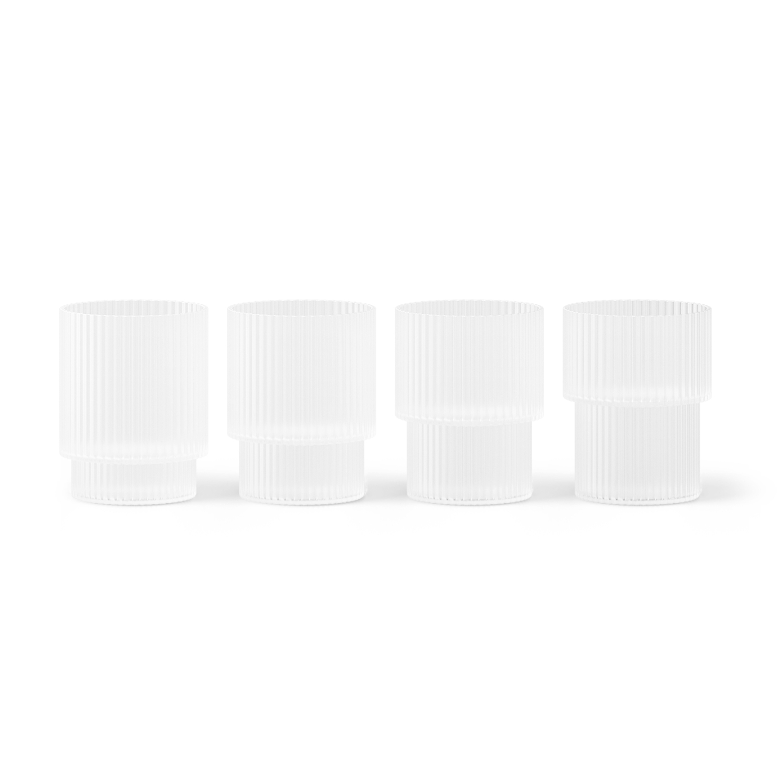 Ferm Living Glas Ripple 4-P 7x9cm Frostad