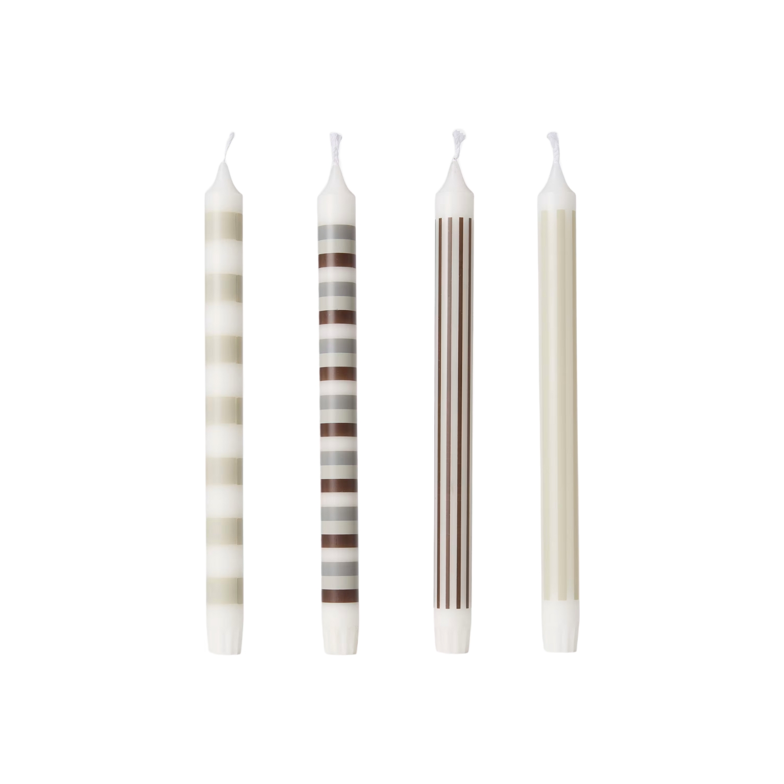 Created By Designtorget Kronljus Randiga 4-pack Beige Multi