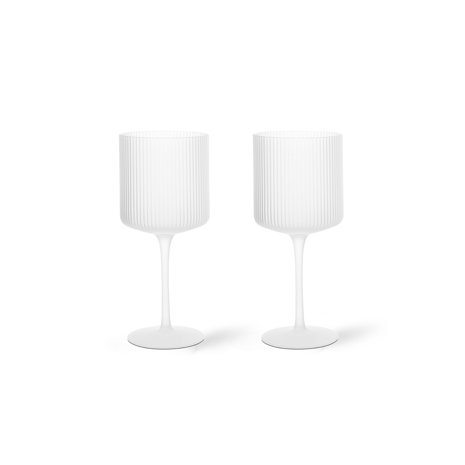 Ferm Living Rödvinsglas Ripple 2-pack Frostad