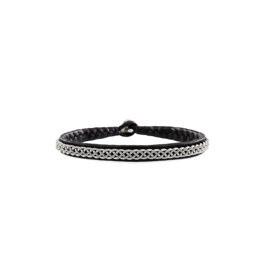 Armband S skinn/tenn 18