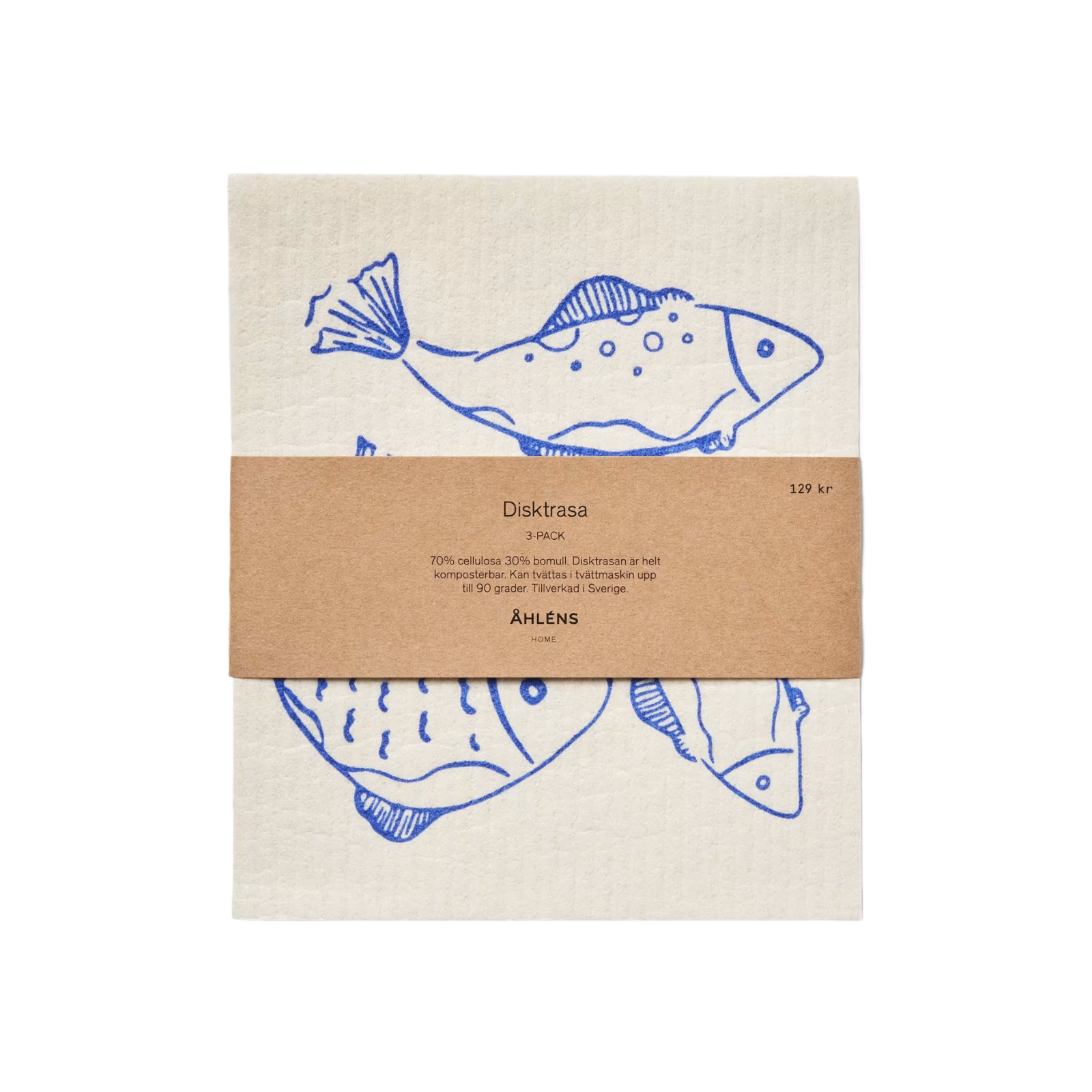 Disktrasa mönster 3-p blå