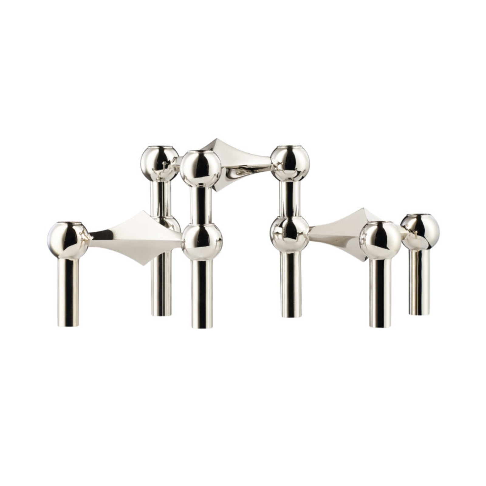 Ljusstake Stoff Nagel 3 pack Krom