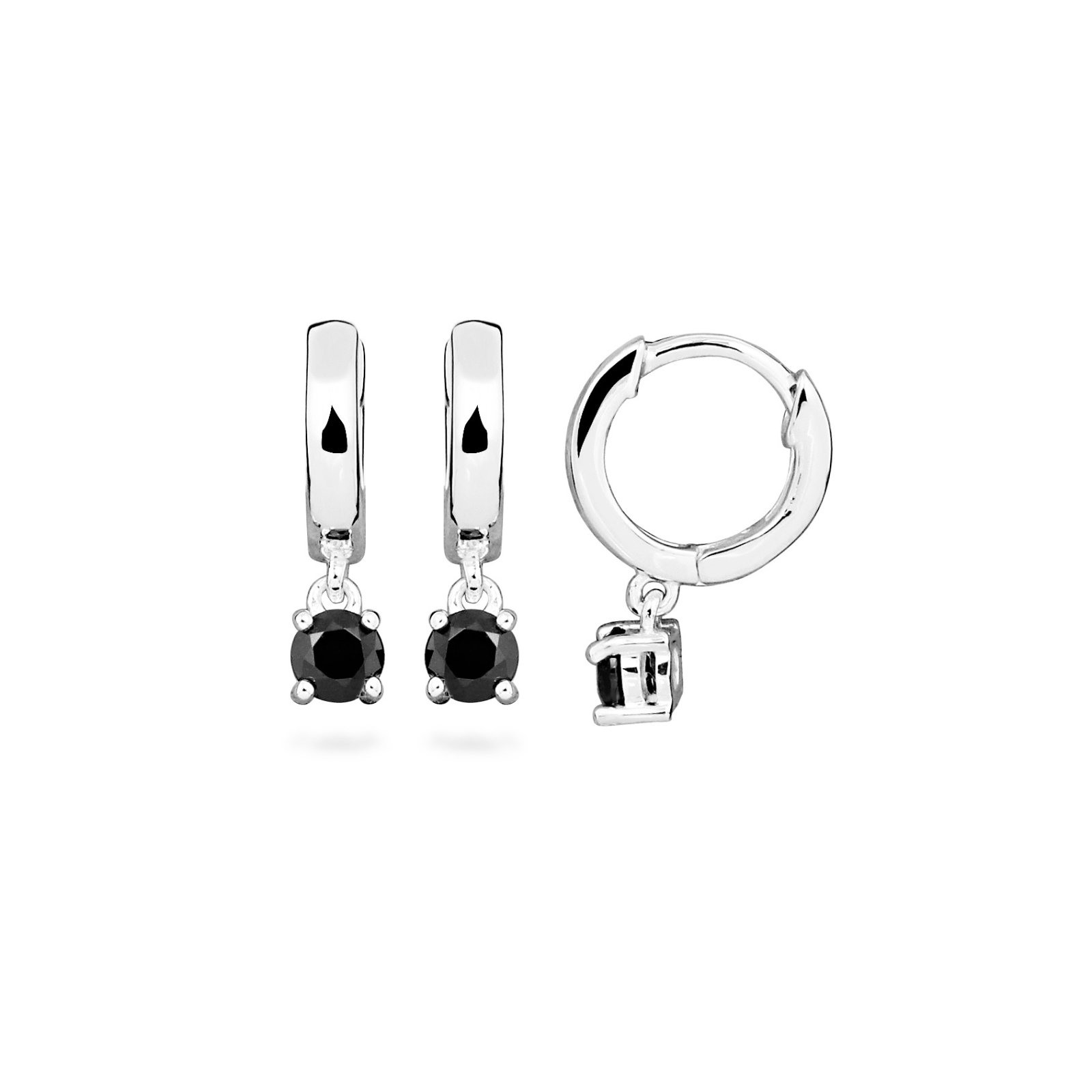 Örhängen Nano hänge silver/svart