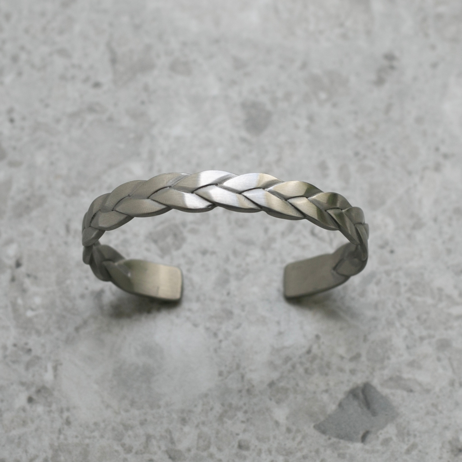 Armband Braid matt stål 21 cm