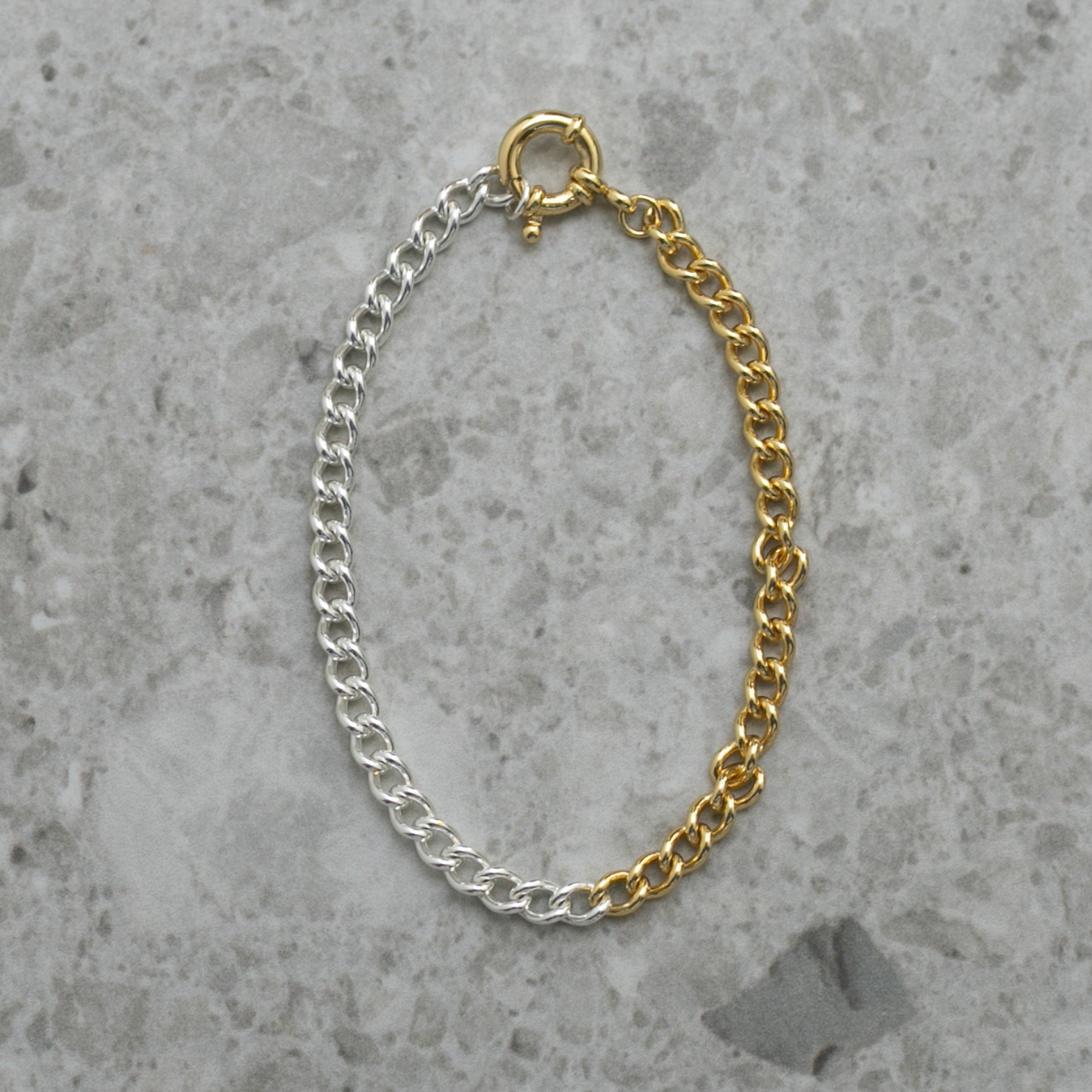 Armband Fusion 18cm silver/guld