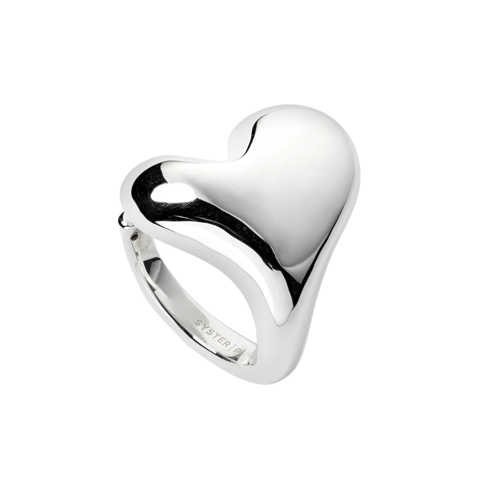 Ring Bolded Heart Silver 19