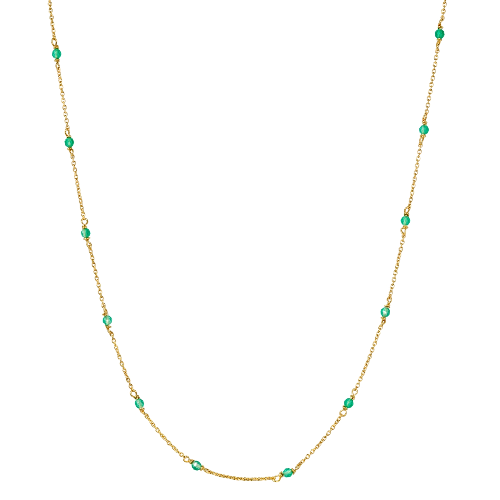 Halsband Santa Monica 42cm Grön Guld