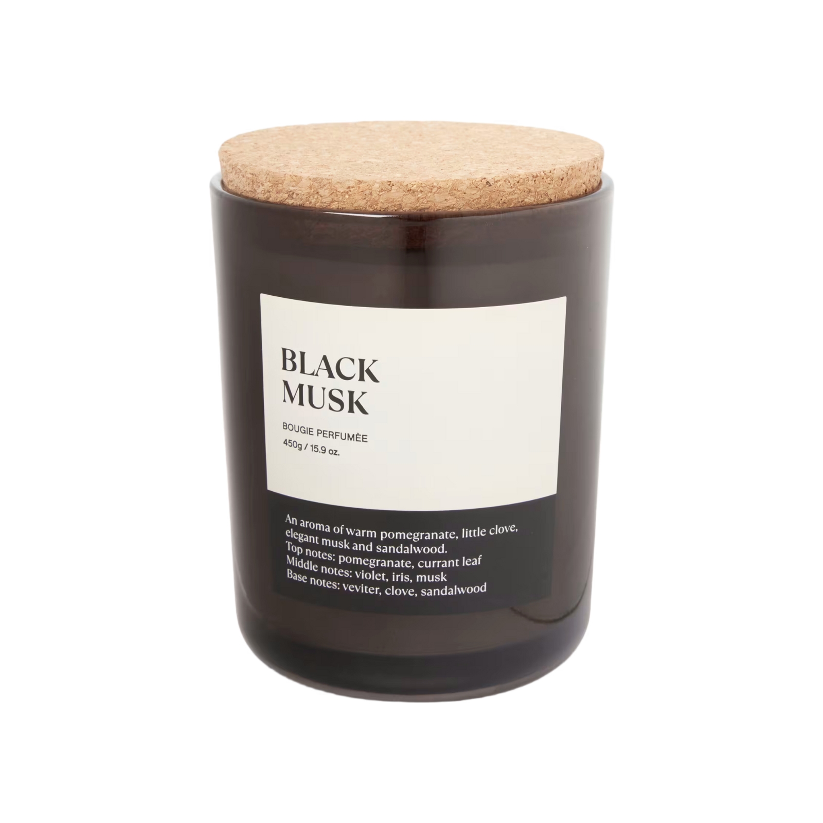 Doftljus med kork lock 450gr Brun