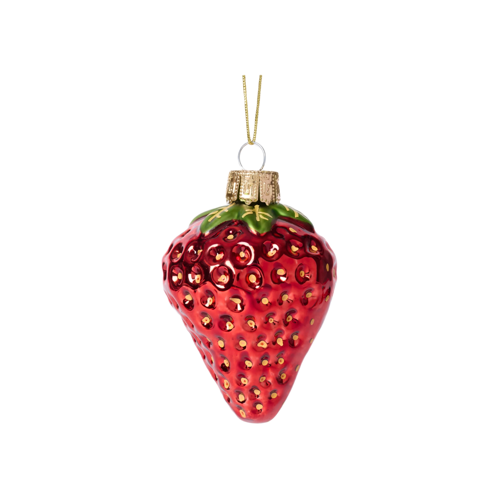 Juldekoration Jordgubbe glas 8,6 cm röd