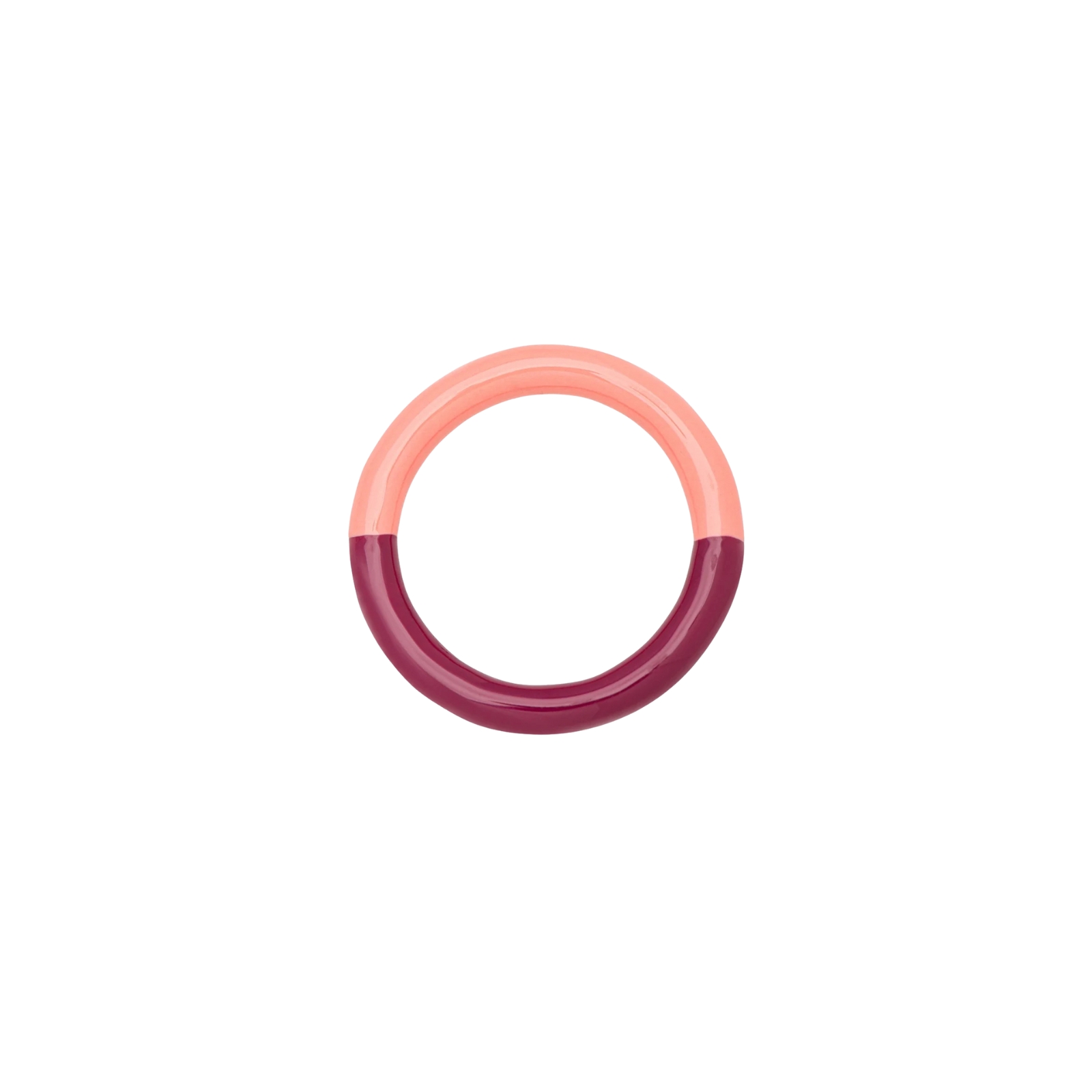 Ring Double color Coral/plum 19 mm