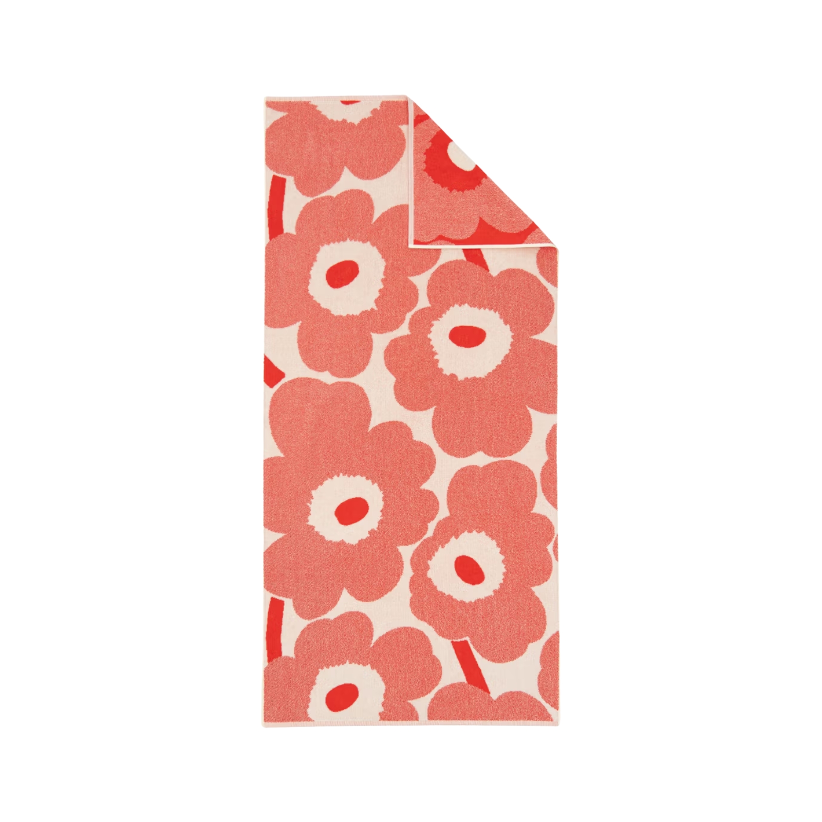 Handduk Unikko 70x150 cm orange/off white