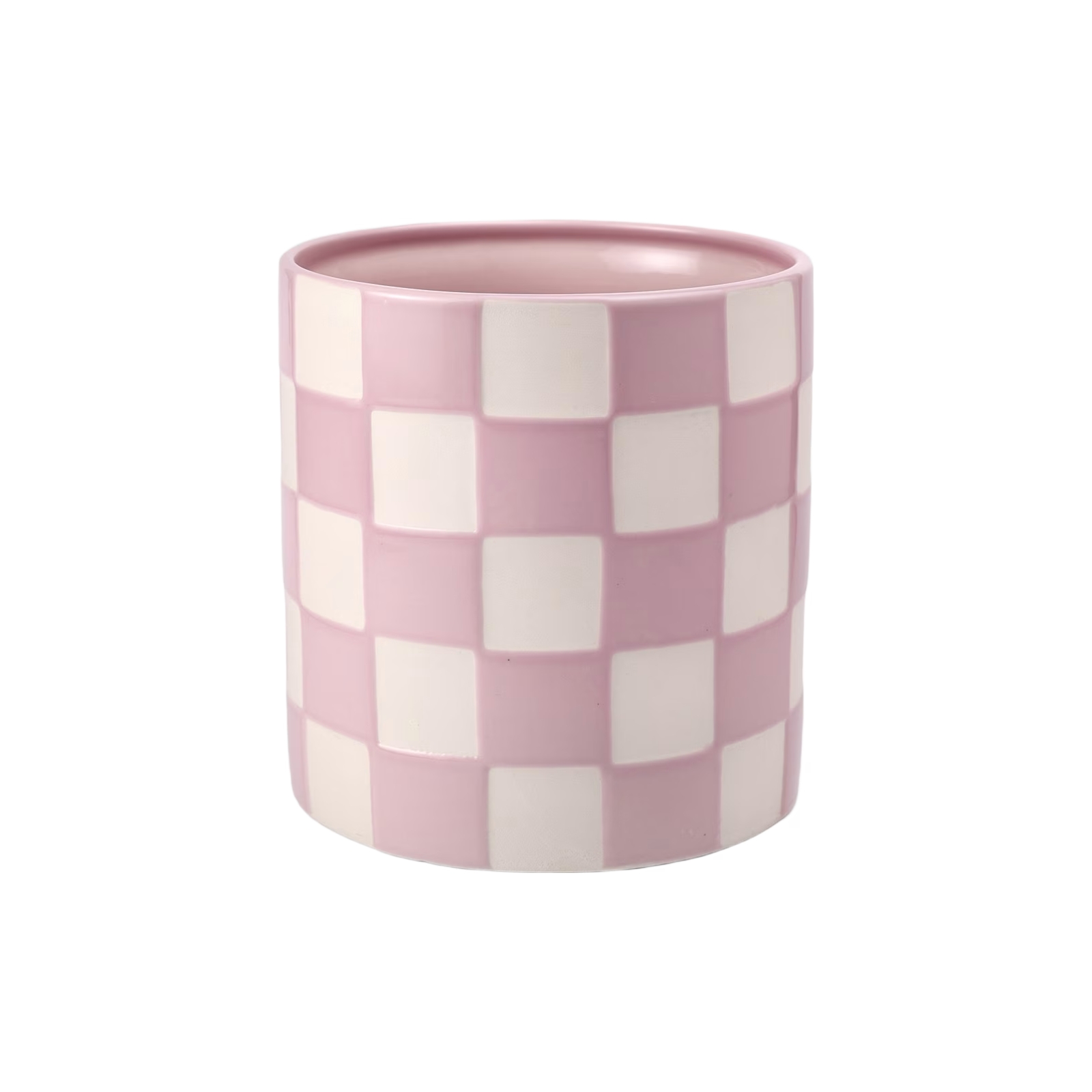Kruka DT Schackruta Rosa