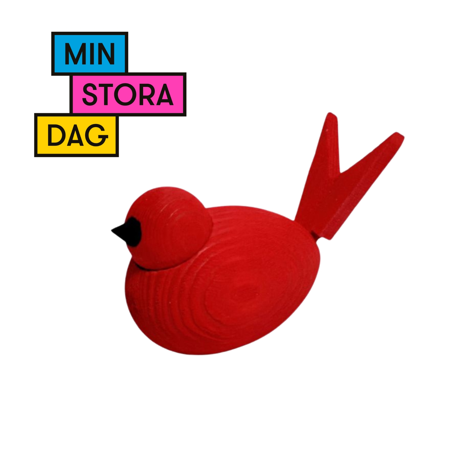 Fågel Trä Röd