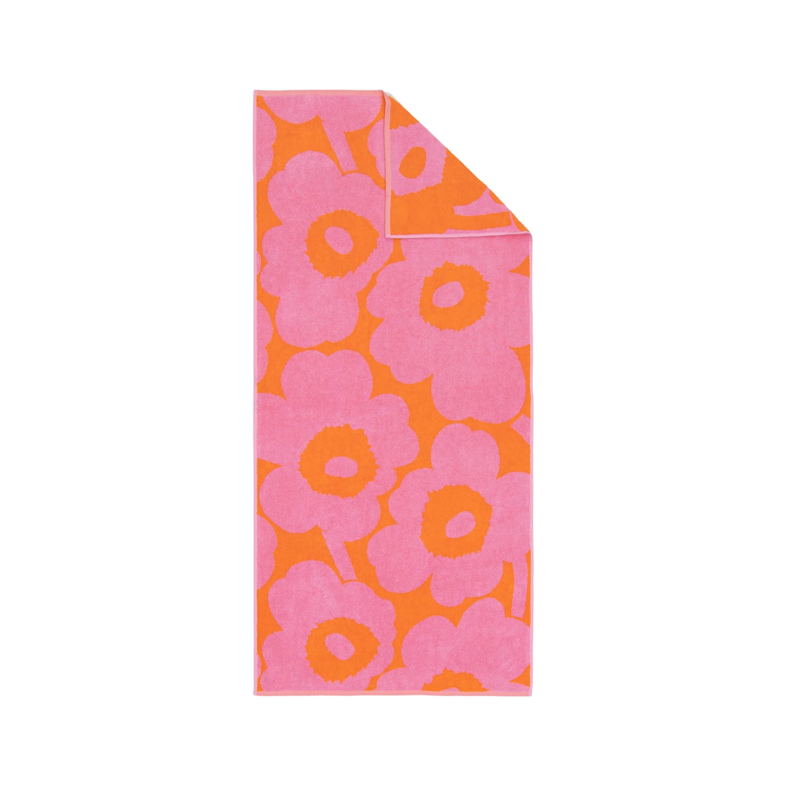 Handduk Unikko 70x150 cm Orange/rosa
