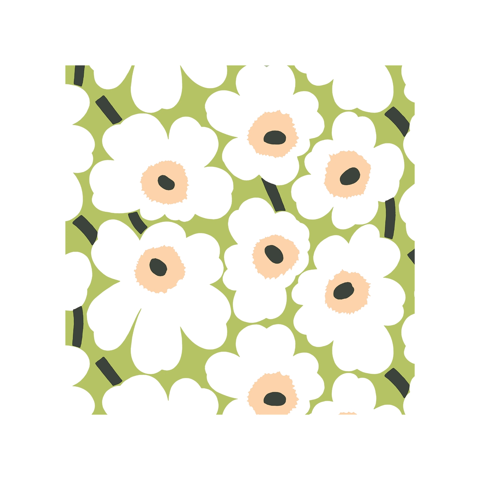 Servett Unikko Mini 33 cm Ljusgrön