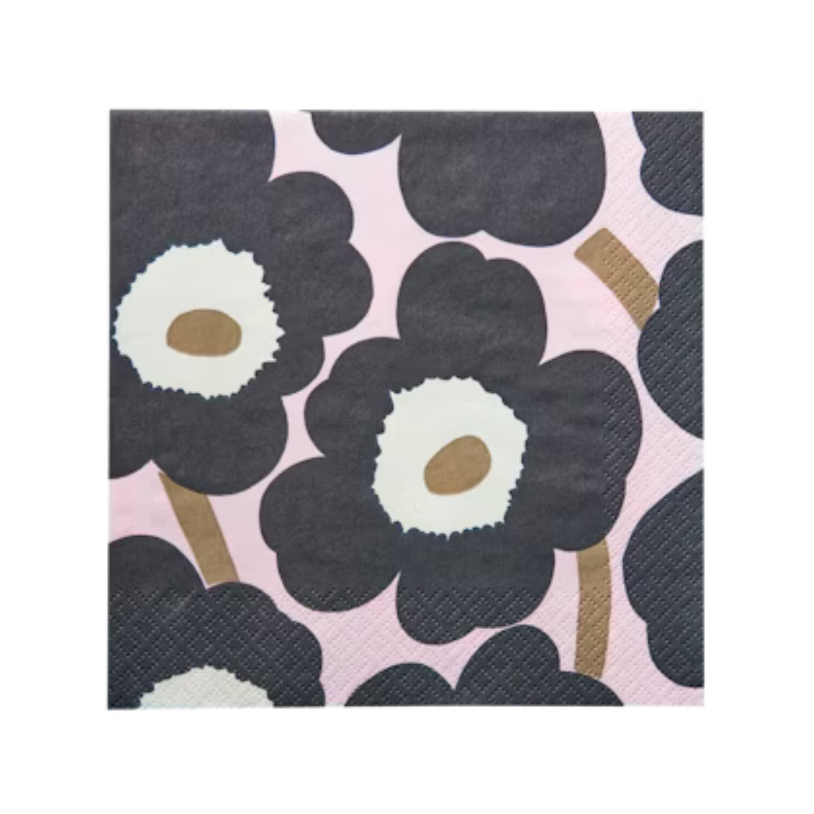 Servett Unikko 33 cm Svart/rosa