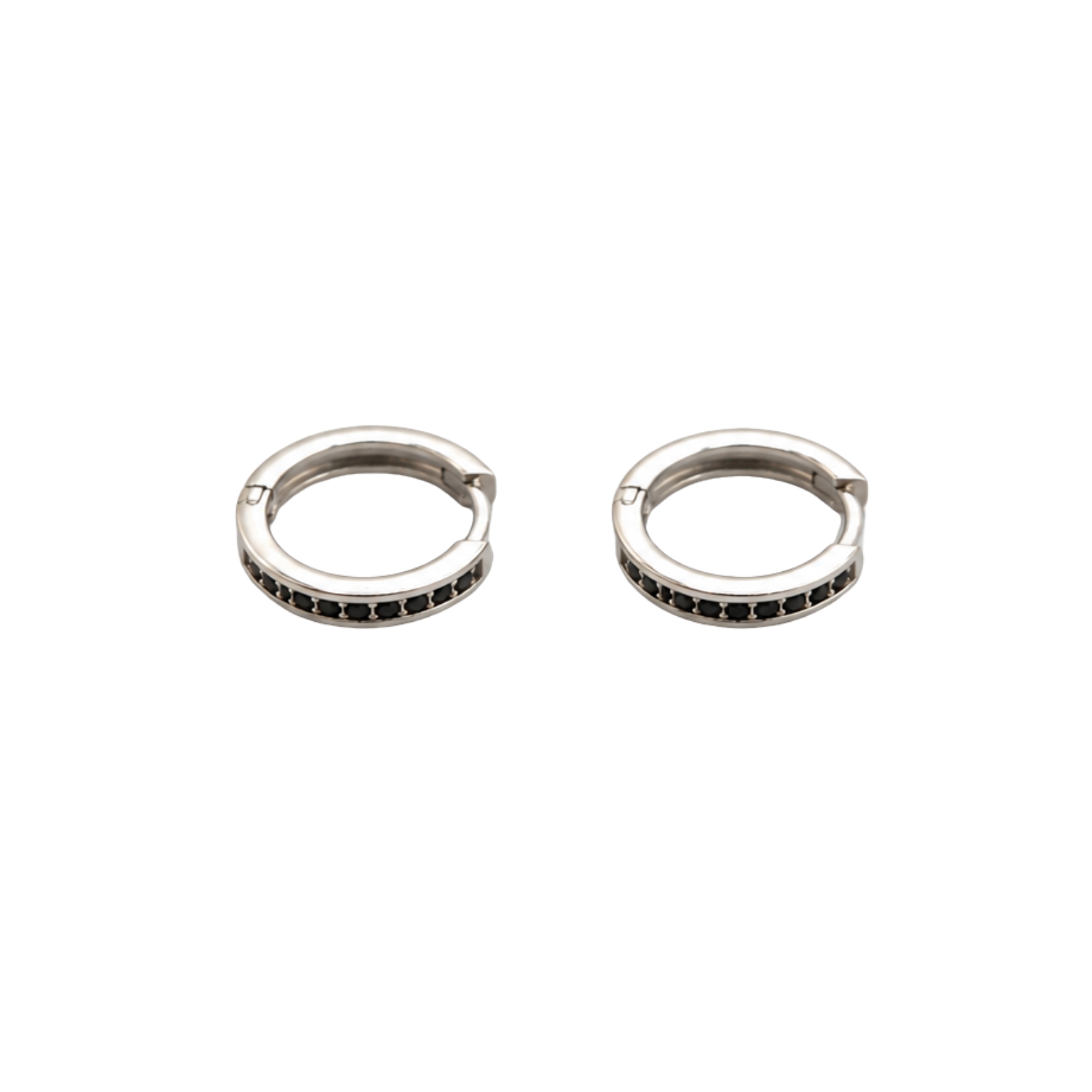 Örhängen Nano silver/svart