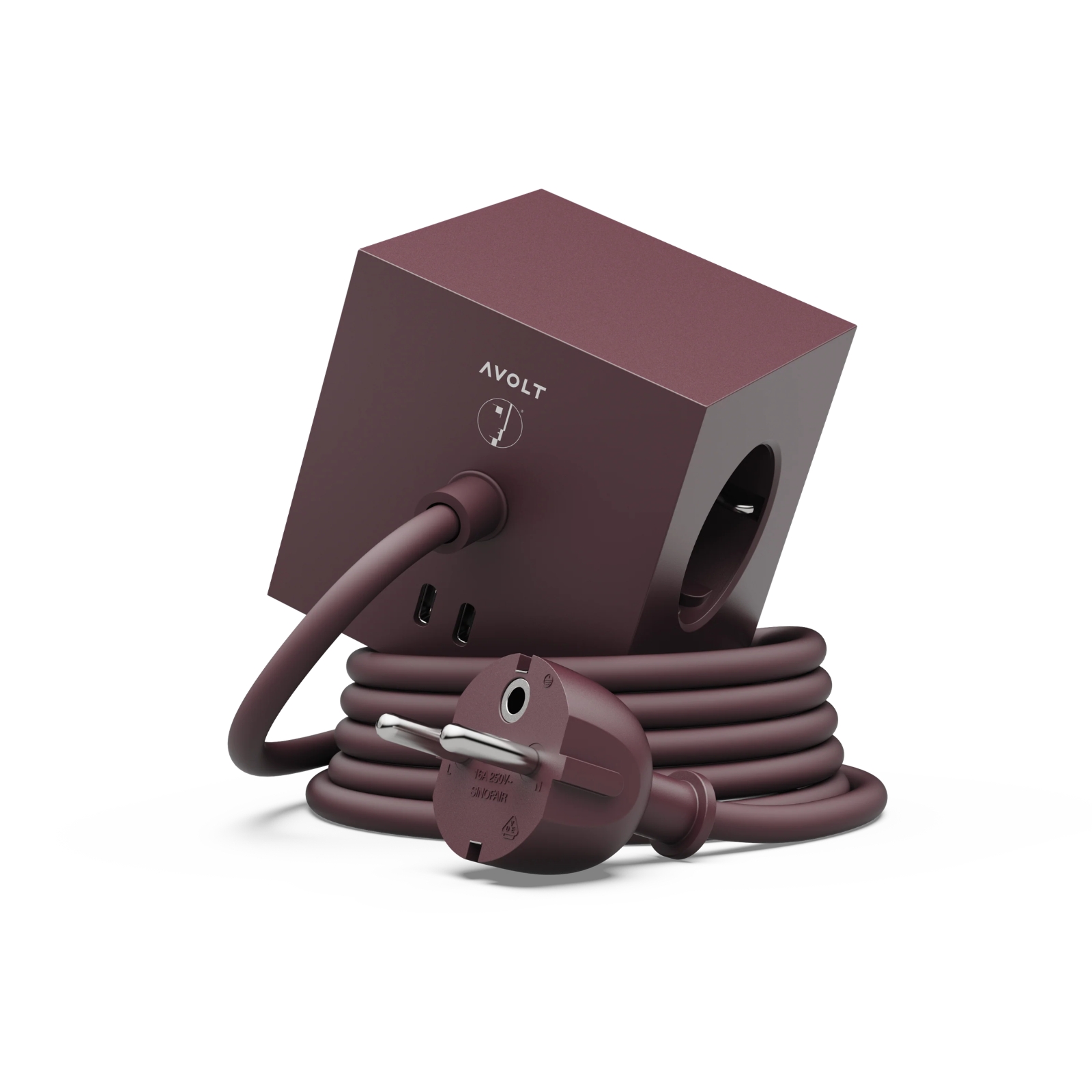 Grenuttag Square 1 USB-C 30W 1,8 m Mulberry Red