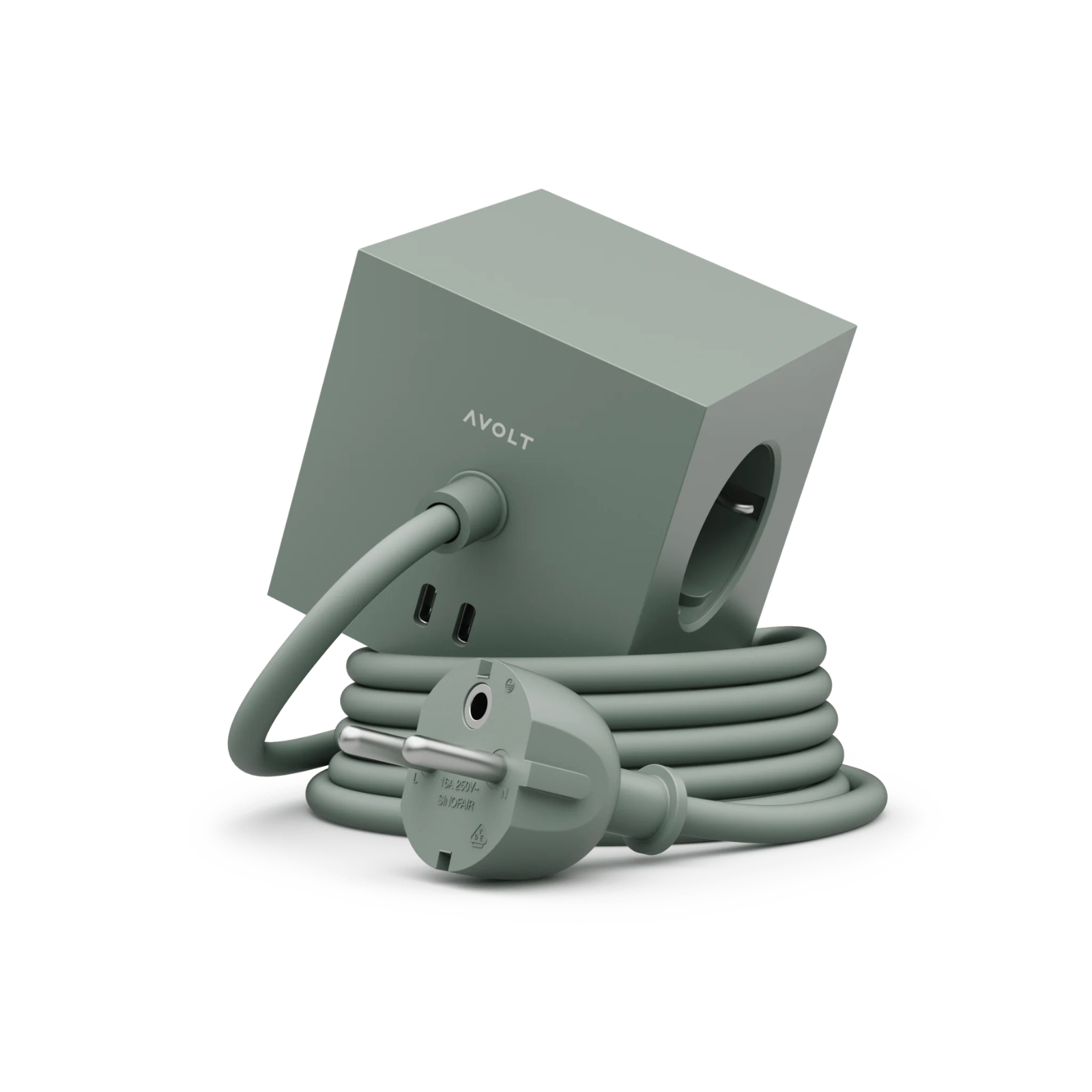 Grenuttag Square 1 USB-C 30W 1,8 m Oak Green