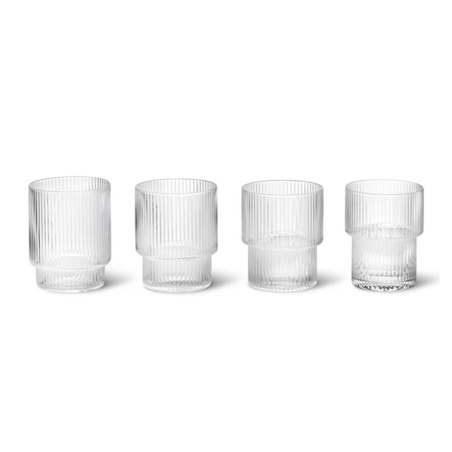 Ferm Living Glas Ripple 4-P 7x9cm