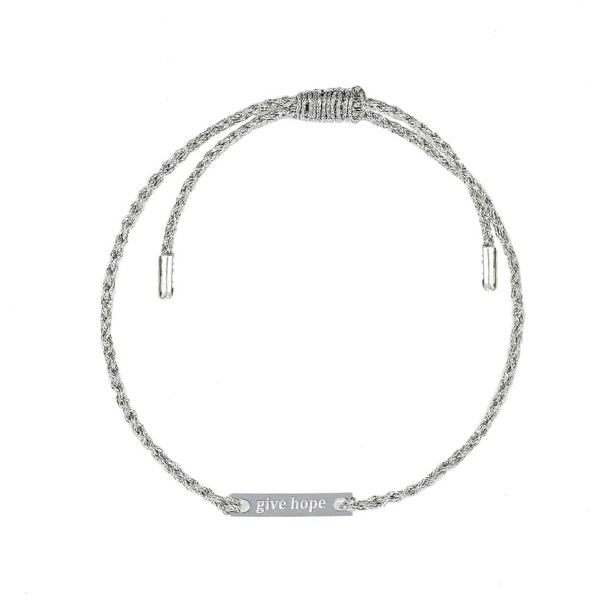 ARMBAND GIVE HOPE tråd/silver Silver Metallic