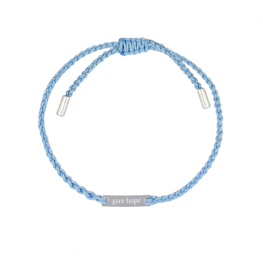 ARMBAND GIVE HOPE tråd/silver Powder Blue