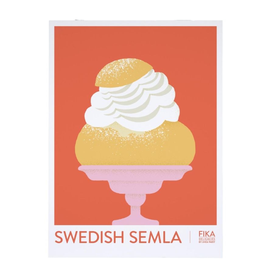 Linda Pabst Fikaposter Swedish Semla 30×40