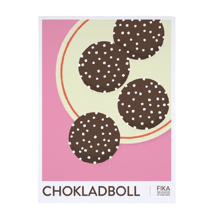 Linda Pabst Fikaposter Chokladboll 30×40