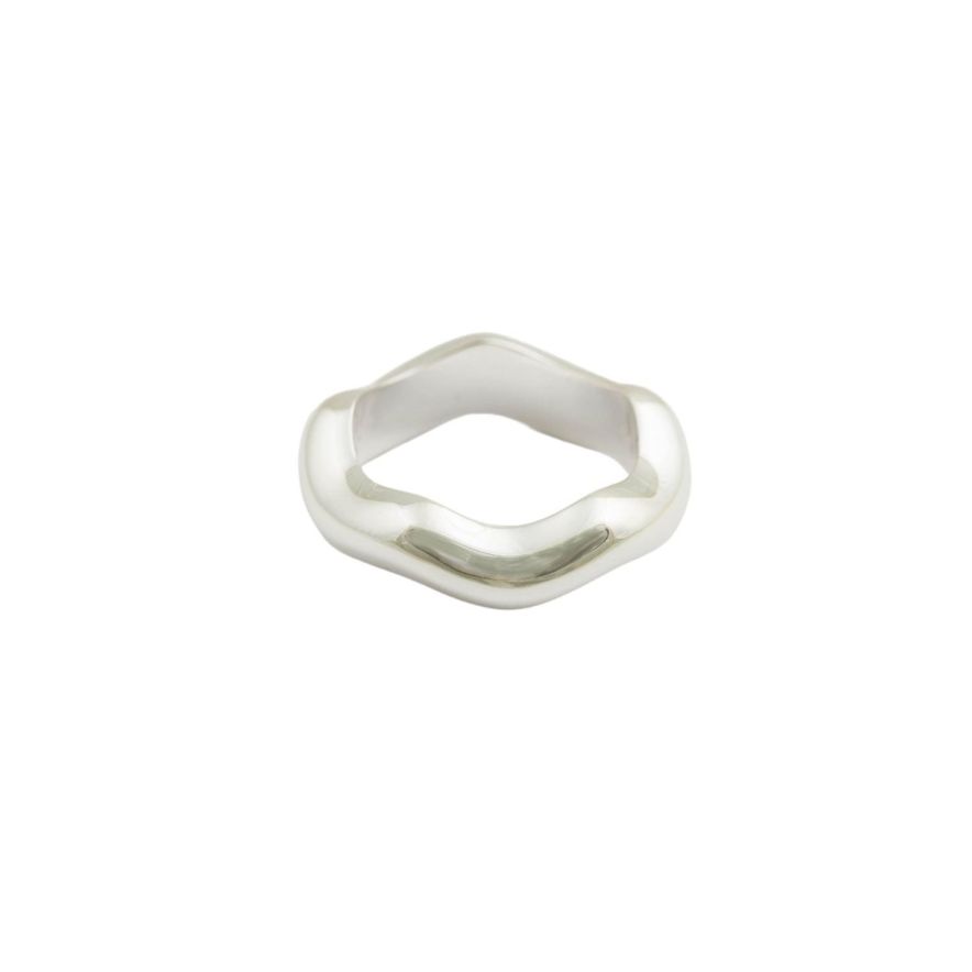 Syster P Ring Bolded Wavy Silver 18mm