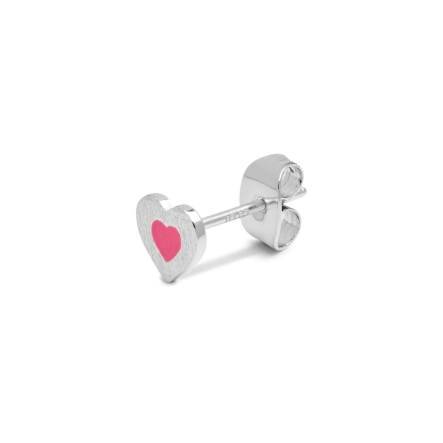 Lulu Copenhagen Örhänge Color Heart Silver Rosa