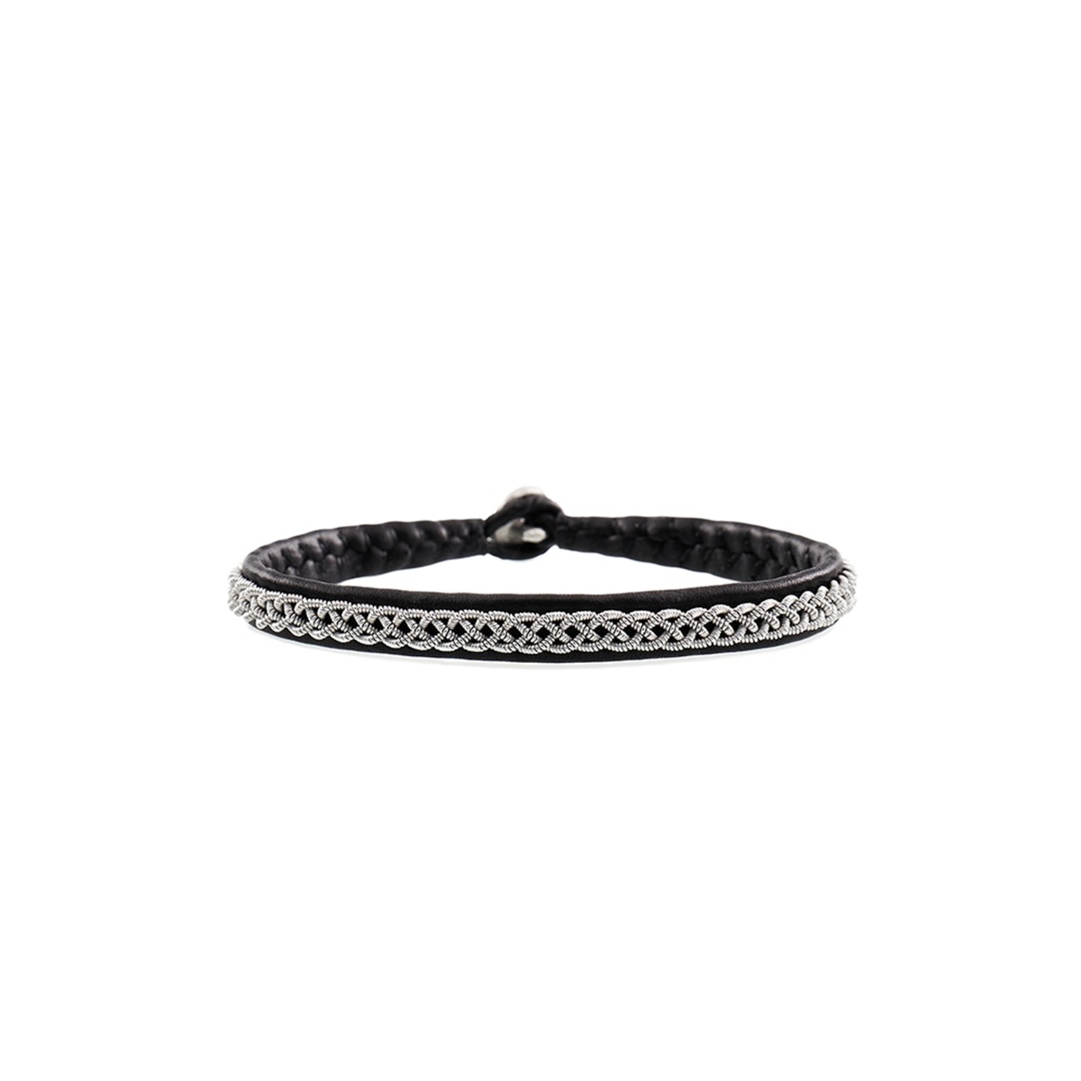 Läs mer om Nordic Jewelry Design Armband S skinn/tenn 18