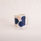 Kaffekopp 25 ml blom blå/orange streckproduktminiatyrbild #3