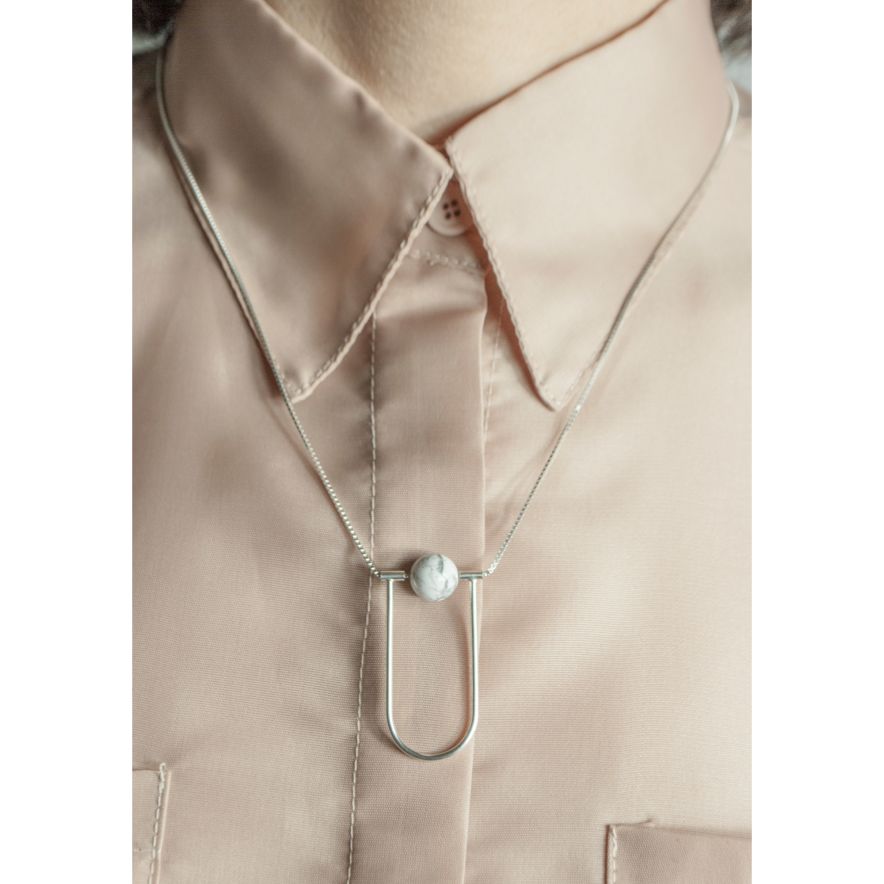 Halsband Neutra Howlite silverproduktbild #2