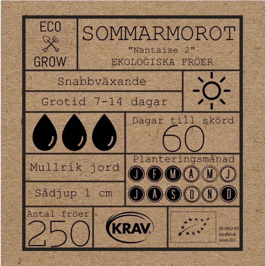 Fröpåse Eco Grow Sommarmorotproduktbild #1