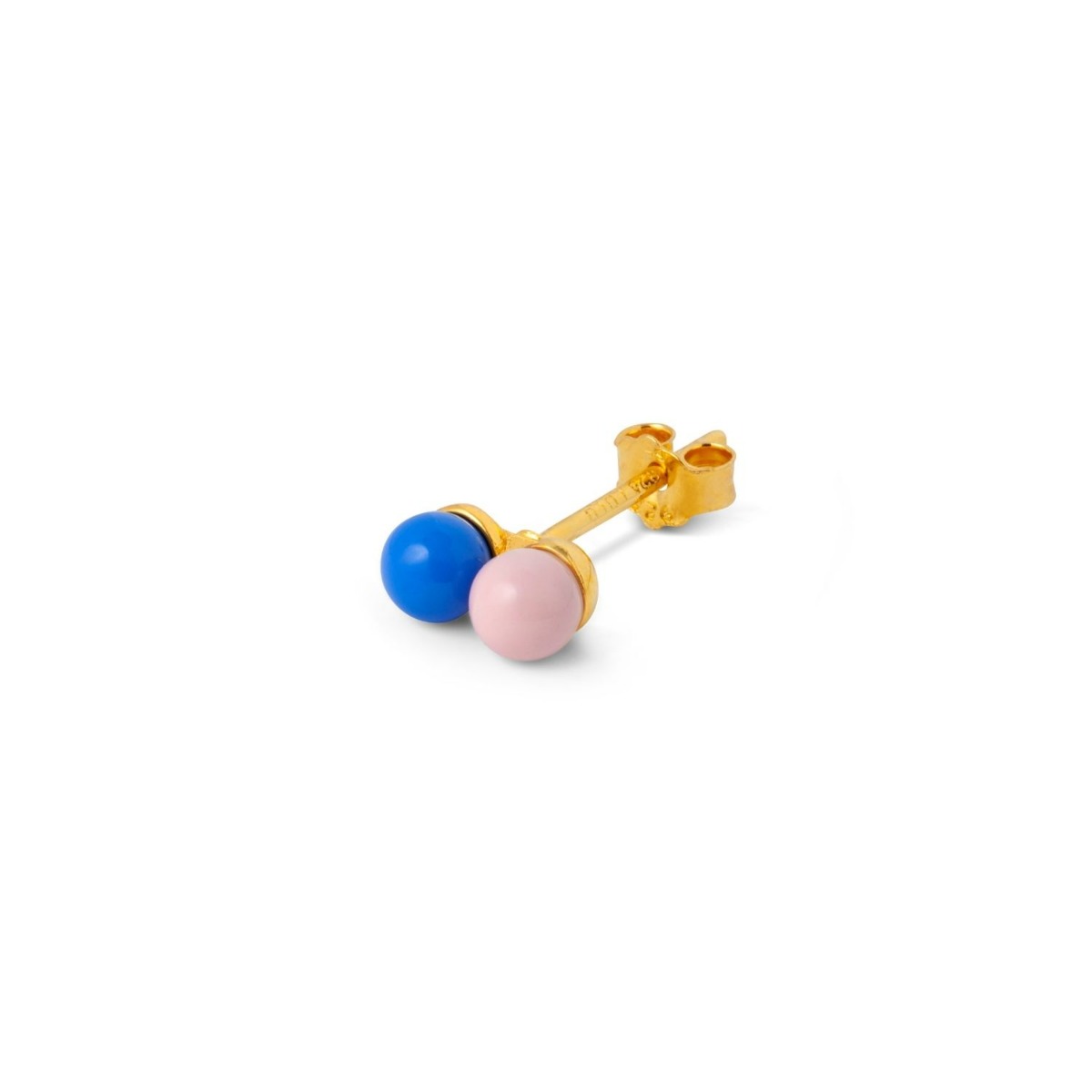 Läs mer om Lulu Copenhagen Örhänge Double Color Ball emalj blå/ljusrosa 1 st