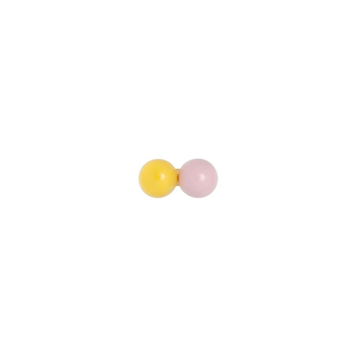 Örhänge Double Color Ball 1 st emalj ljusrosa/gulproduktzoombild #2