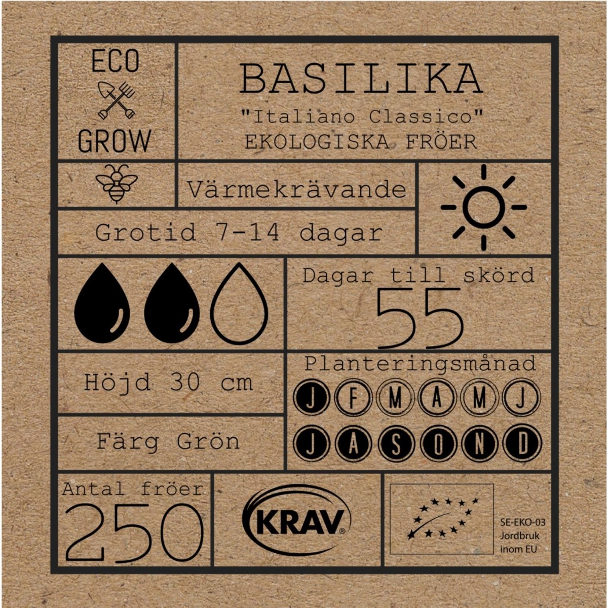 Fröpåse Eco Grow Basilikaproduktzoombild #1