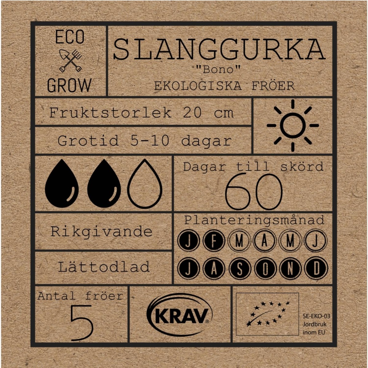 Fröpåse Eco Grow Slanggurkaproduktzoombild #1