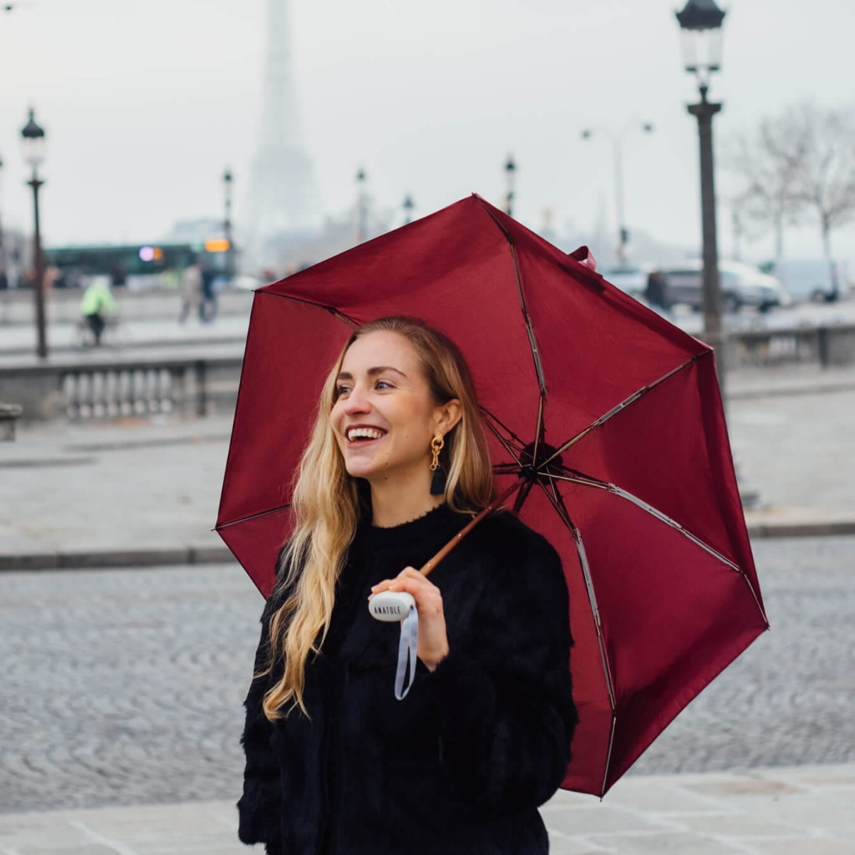 Paraply Enfärgad Burgundyproduktzoombild #2