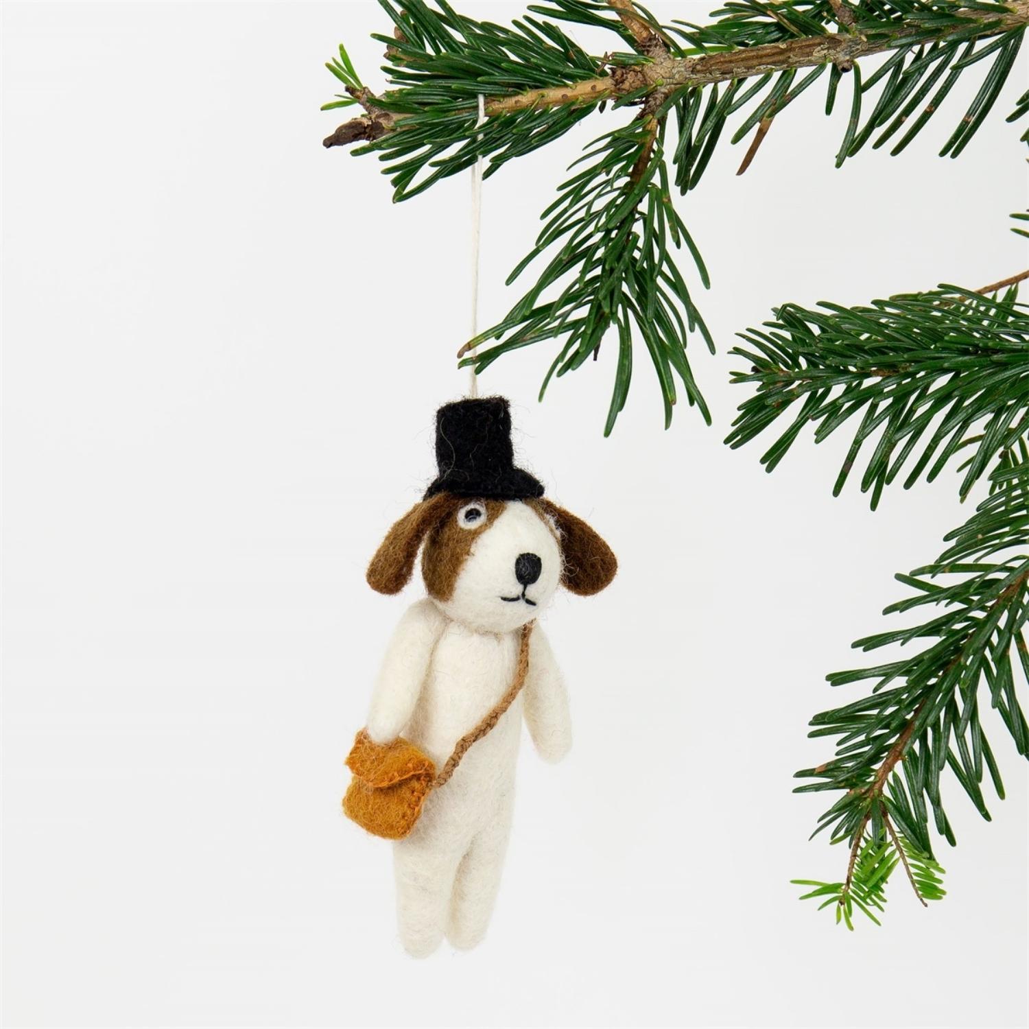 Afroart Julhänge Hund med väska