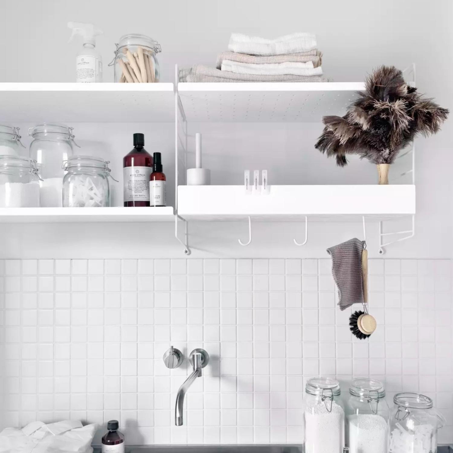 Metallhyllplan Hög 58x20 vit