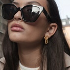 Örhängen Bolded Hammered Links Guld