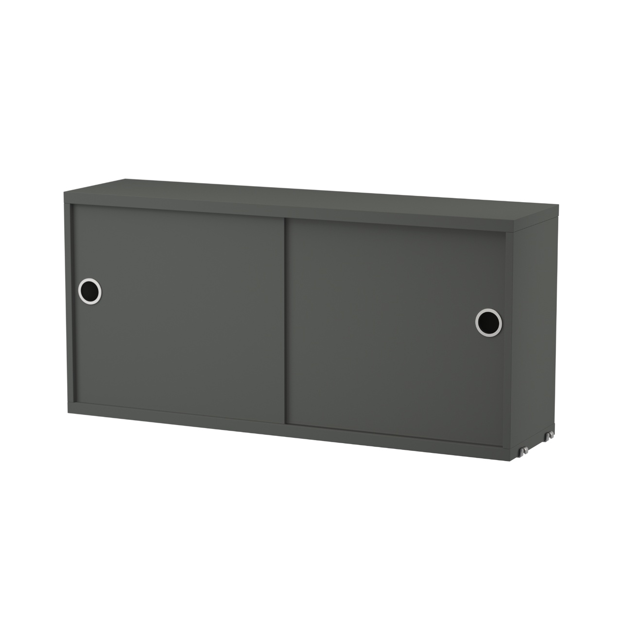 Skåp m skjutdörrar 78x20x37 Mörkgrå