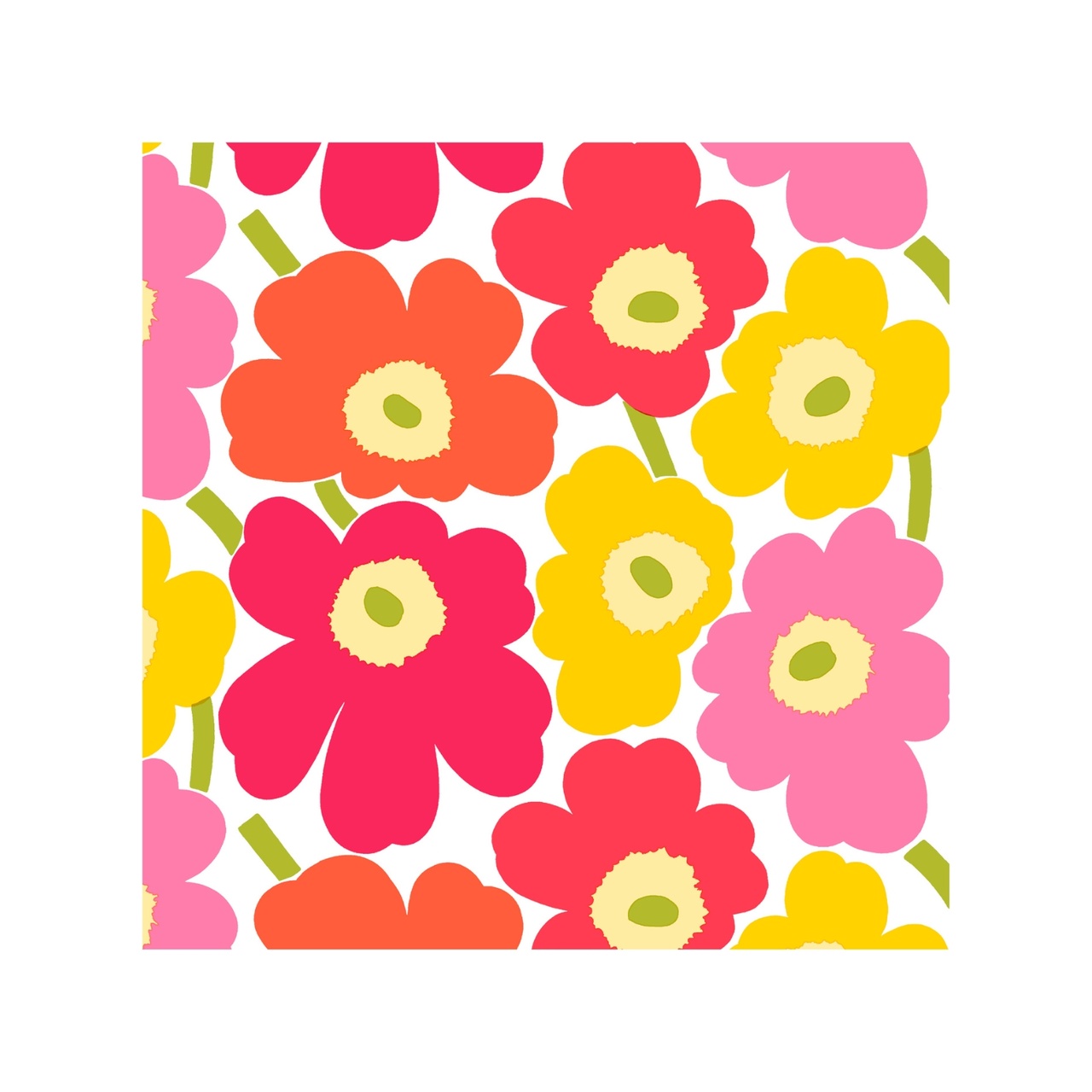 Servett Unikko Mini 33 cm Rosa/Gul