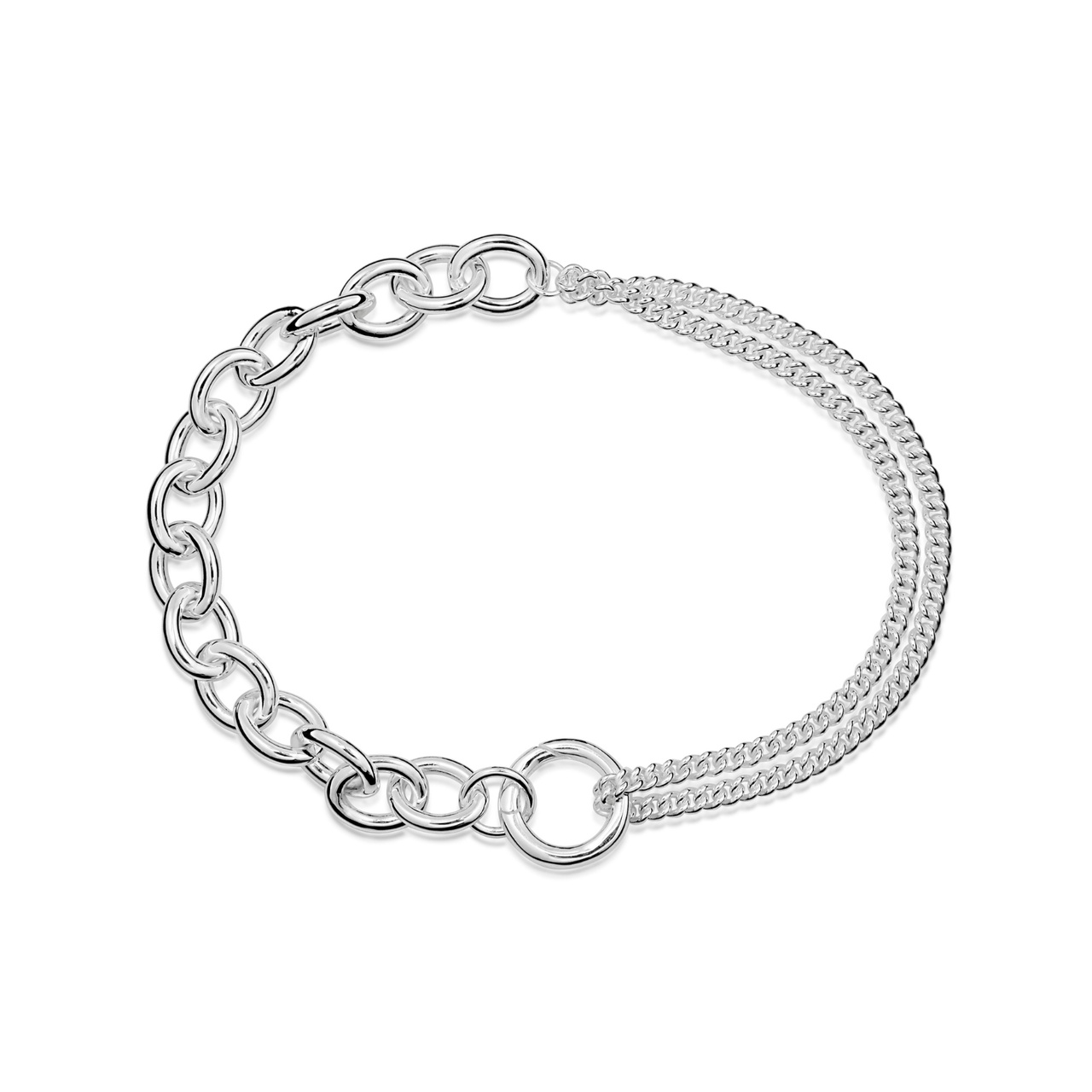 Armband Contrast 19 cm silver