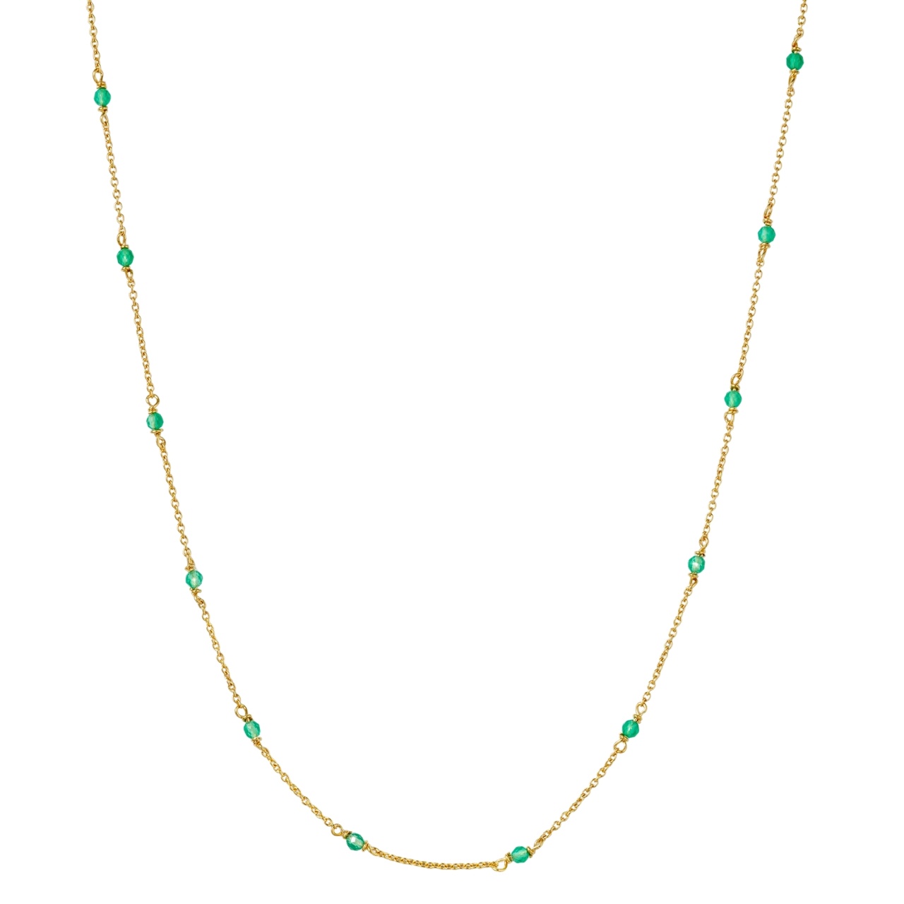 Halsband Santa Monica 42cm Grön Guld