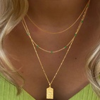 Halsband Santa Monica 42cm Grön Guld