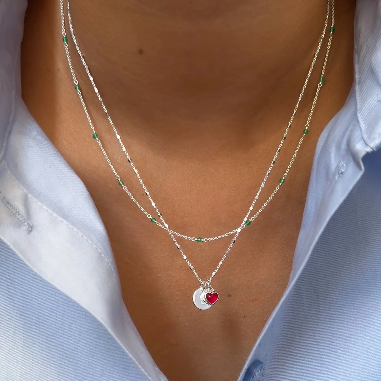 Halsband Santa Monica 42cm Grön