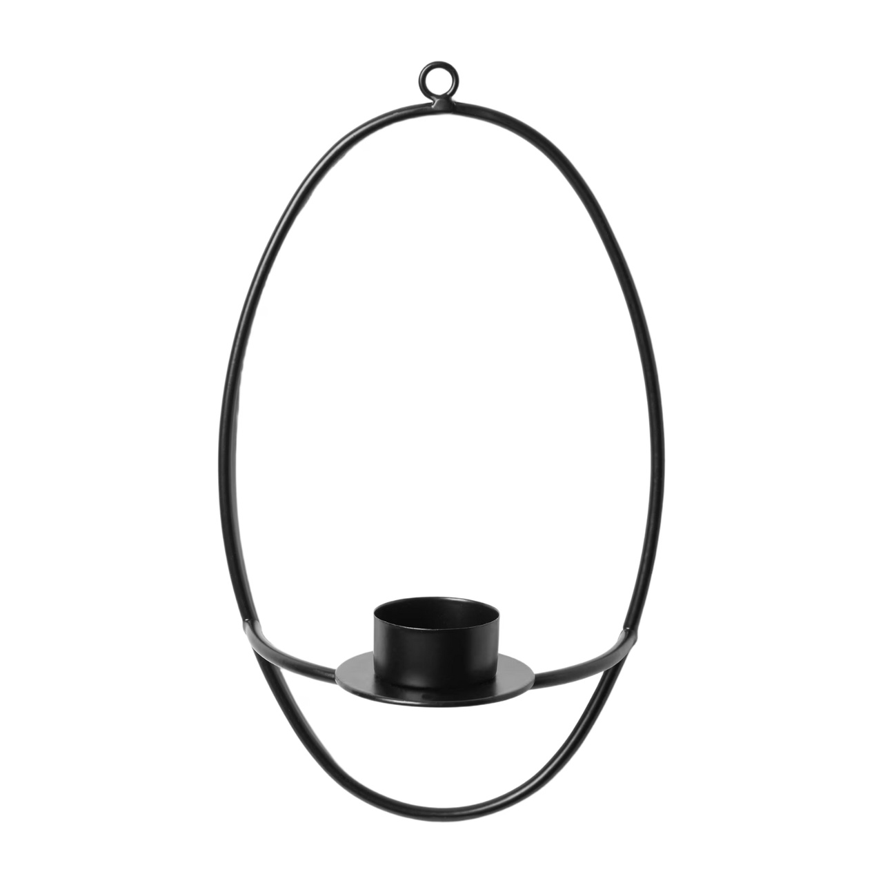 Väggljusstake Hanna rund svart